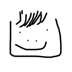 [LINEスタンプ] 中学生が作った下手可愛スタンプ（四角こ君