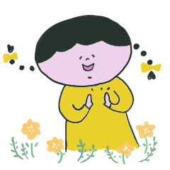 [LINEスタンプ] きいろなおさげさん