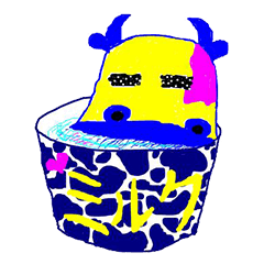 [LINEスタンプ] 牛ちゃんの青春の落書き