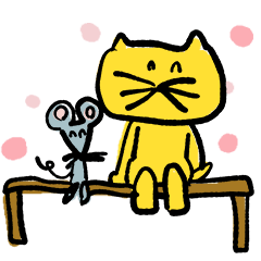 [LINEスタンプ] 仲のよいネコとネズミ