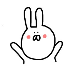 [LINEスタンプ] あかいほっぺのしろうさぎ