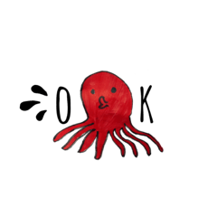 [LINEスタンプ] こどもの絵スタンプ（水辺のいきもの編）