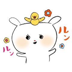 [LINEスタンプ] まんまるウサギとトリさん