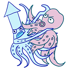 [LINEスタンプ] イカタコ大戦争