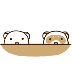 [LINEスタンプ] フェレットのノンタンとモグ