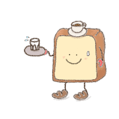 [LINEスタンプ] 毎日食パンcafe