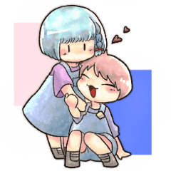 [LINEスタンプ] 仲良しおんなのこ【いかさまスタンプ】