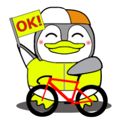 [LINEスタンプ] ペンギンしくちゃん ロードバイクに乗る
