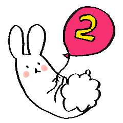 [LINEスタンプ] 無表情なうさぎの日常。2