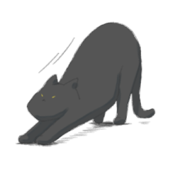 [LINEスタンプ] 黒猫がしゃべるスタンプの画像（メイン）