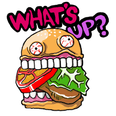 [LINEスタンプ] ハンバーガーとうさぎの画像（メイン）