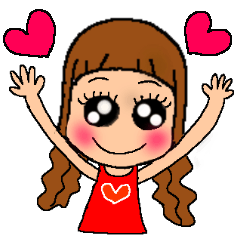 [LINEスタンプ] デカ目ロング女子