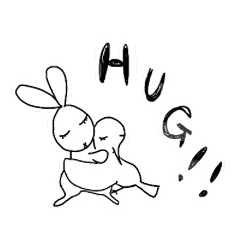 [LINEスタンプ] 白黒のうさぎたち【普段づかい用】