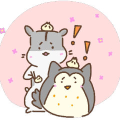 [LINEスタンプ] ハムスターとフクロウ