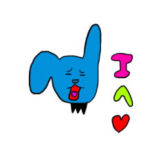 [LINEスタンプ] クズな青いウサギLOVEスタンプ