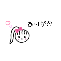 [LINEスタンプ] シンプルな女の子(リボン)