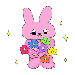 [LINEスタンプ] ふわっとうさぎ