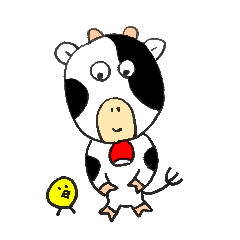 [LINEスタンプ] ウシくんとピヨコ