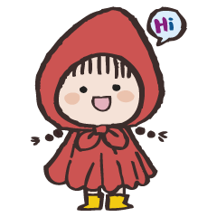 [LINEスタンプ] かわいい赤い帽子の少女