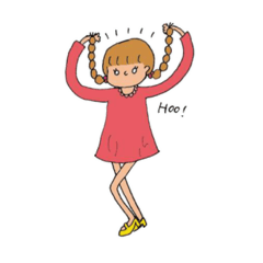 [LINEスタンプ] 丸目女子（たまに男子）