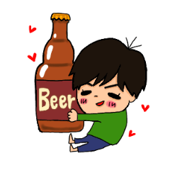 [LINEスタンプ] ビールが大好きですの画像（メイン）