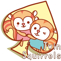 [LINEスタンプ] 「Twin Squirrels」新しい季節の子リスたちの画像（メイン）