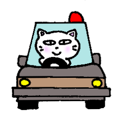[LINEスタンプ] 警察用語 機動捜査隊 白猫のミャウ