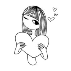 [LINEスタンプ] monochrome _ girl