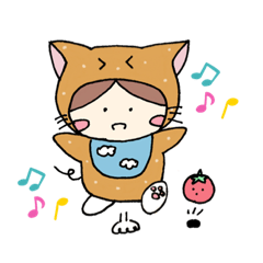 [LINEスタンプ] 猫×トマトの日常