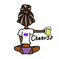 [LINEスタンプ] 日焼けガール 01