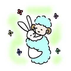 [LINEスタンプ] ノアの森の羊とウサギ ラブラブ