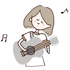 [LINEスタンプ] ギターと女の子