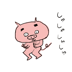 [LINEスタンプ] 眉毛のぶた