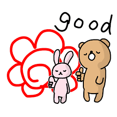 [LINEスタンプ] クマくんとまたにウサギちゃんの日常