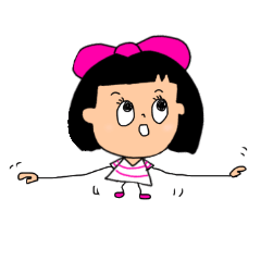 [LINEスタンプ] おかっぱー子 りぼんヌ ♾ 無限大