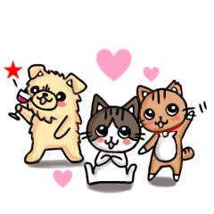 [LINEスタンプ] 親父ギャグ好きな犬と猫。