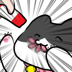 [LINEスタンプ] 集中線ネコ