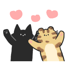[LINEスタンプ] サバトラちゃんとクロネコちゃん