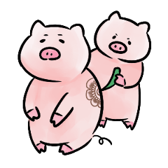 [LINEスタンプ] メヘンディなブタちゃん達