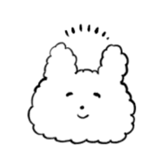 [LINEスタンプ] 使いやすいモコモコうさぎ