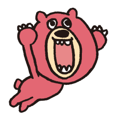 [LINEスタンプ] ピンクの面白い熊の画像（メイン）