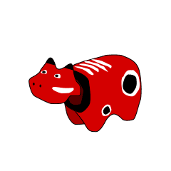 [LINEスタンプ] もこもこの動く赤べこ