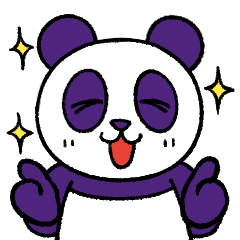 [LINEスタンプ] Purple Panda Cuteの画像（メイン）