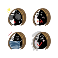 [LINEスタンプ] 黒と白の絵