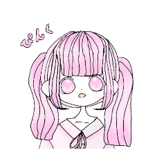 [LINEスタンプ] カラフルな可愛い女の子