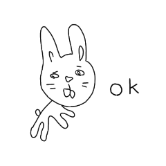 [LINEスタンプ] よく喋るウサギ。