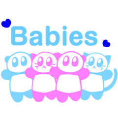 [LINEスタンプ] ♡あおい赤ちゃんとピンクの赤ちゃん♡の画像（メイン）