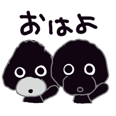 [LINEスタンプ] 黒ぷーのku＆moco