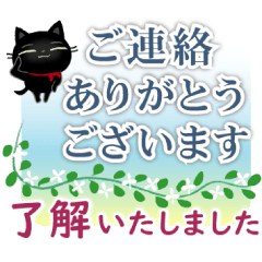 [LINEスタンプ] 敬語で長文・役立つ！黒猫子猫ちゃん。の画像（メイン）
