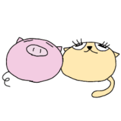 [LINEスタンプ] ぶたさん、ねこさん